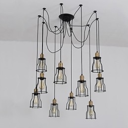 Lampadario vintage Edison multiplo regolabile fai da te, lampada a sospensione, illuminazione moderna, chic, industriale, sala da pranzo