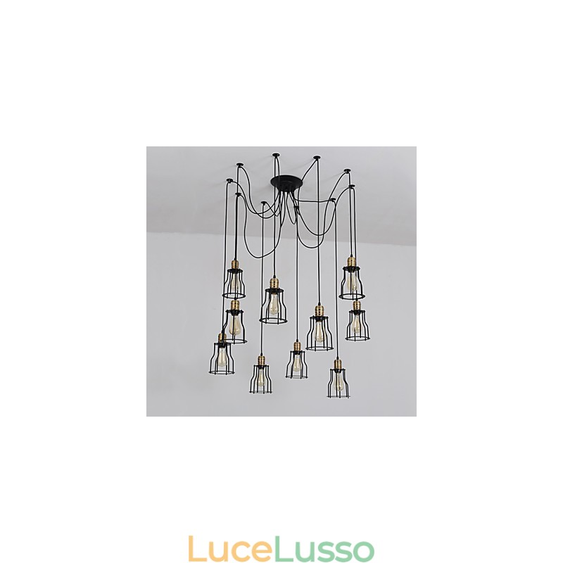 Lampadario vintage Edison multiplo regolabile fai da te, lampada a sospensione, illuminazione moderna, chic, industriale, sala da pranzo