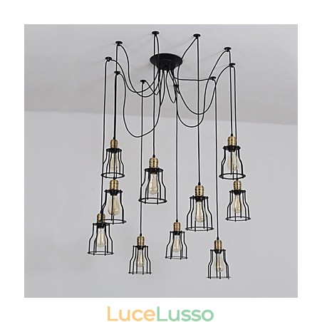 Lampadario vintage Edison multiplo regolabile fai da te, lampada a sospensione, illuminazione moderna, chic, industriale, sala da pranzo