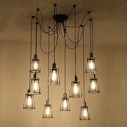 Lampadario vintage Edison multiplo regolabile fai da te, lampada a sospensione, illuminazione moderna, chic, industriale, sala da pranzo