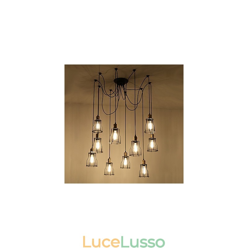 Lampadario vintage Edison multiplo regolabile fai da te, lampada a sospensione, illuminazione moderna, chic, industriale, sala da pranzo