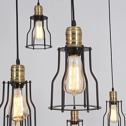 Lampadario vintage Edison multiplo regolabile fai da te, lampada a sospensione, illuminazione moderna, chic, industriale, sala da pranzo