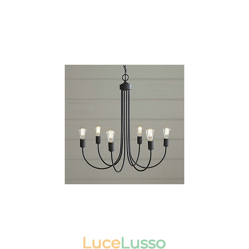 Lampadario in metallo dipinto in stile country