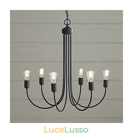 Lampadario in metallo dipinto in stile country Lampadario in metallo dipinto in stile country