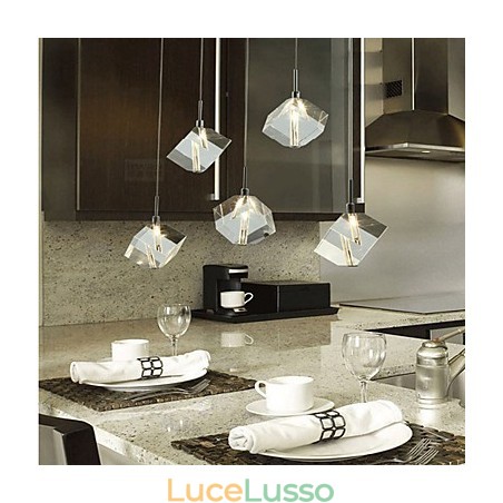 Lampada di cristallo alla moda con pendente in cristallo a cinque teste Lampada di cristallo alla moda con pendente in cristallo a cinque teste