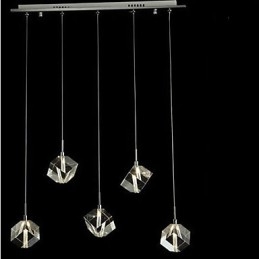 Lampada di cristallo alla moda con pendente in cristallo a cinque teste