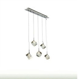 Lampada di cristallo alla moda con pendente in cristallo a cinque teste