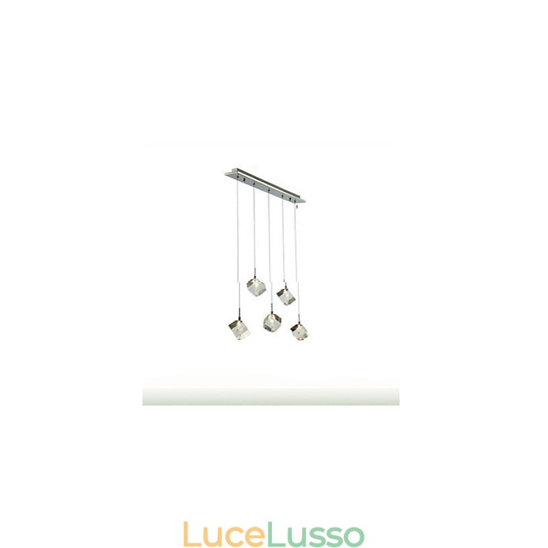Lampada di cristallo alla moda con pendente in cristallo a cinque teste
