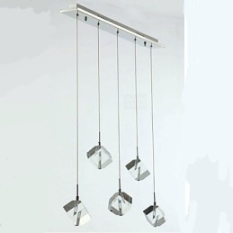 Lampada di cristallo alla moda con pendente in cristallo a cinque teste