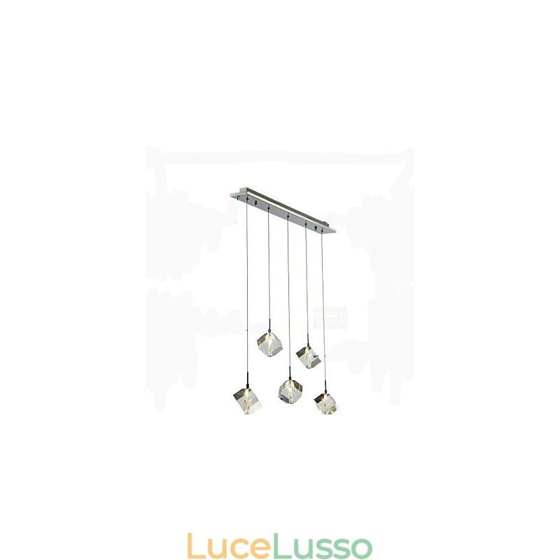 Lampada di cristallo alla moda con pendente in cristallo a cinque teste
