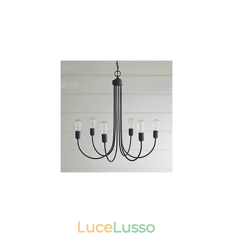 Lampadario in metallo dipinto in stile country