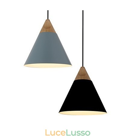 Mini lampada a sospensione artistica a cono, 1 luce, finitura moderna, semplicità, nero, bianco, blu polvere, alluminio e luce a goccia in legno Mini lampada a sospensione artistica a cono, 1 luce, finitura moderna, semplicità, nero, bianco, blu polvere, alluminio e luce a goccia in legno