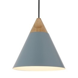 Mini lampada a sospensione artistica a cono, 1 luce, finitura moderna, semplicità, nero, bianco, blu polvere, alluminio e luce a goccia in legno