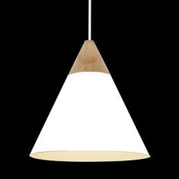 Mini lampada a sospensione artistica a cono, 1 luce, finitura moderna, semplicità, nero, bianco, blu polvere, alluminio e luce a goccia in legno