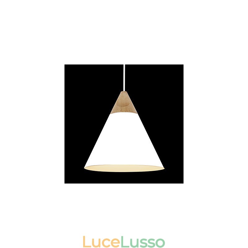 Mini lampada a sospensione artistica a cono, 1 luce, finitura moderna, semplicità, nero, bianco, blu polvere, alluminio e luce a goccia in legno
