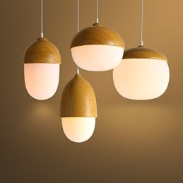 Lampadario in vetro a testa singola con noci creative a fungo contratto nordico