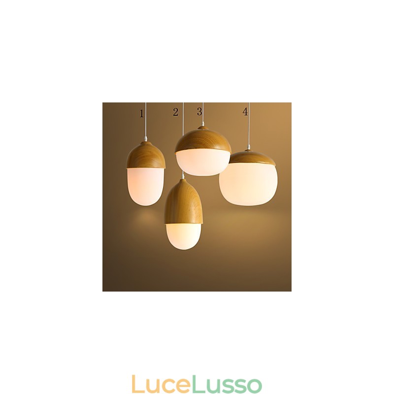 Lampadario in vetro a testa singola con noci creative a fungo contratto nordico