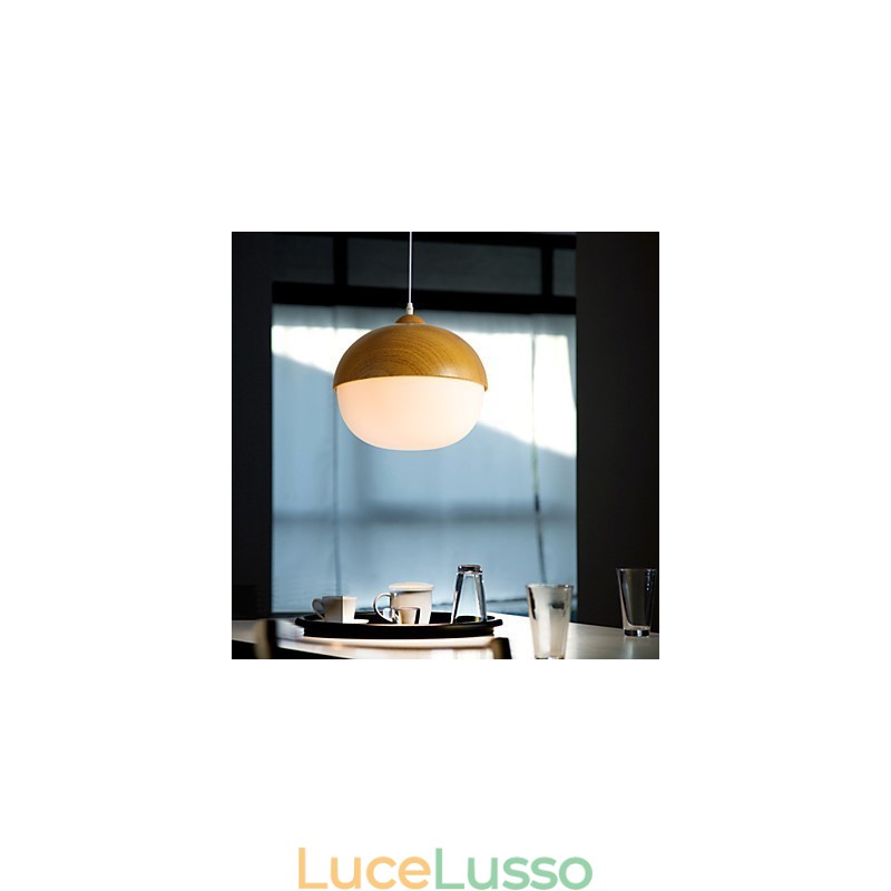 Lampadario in vetro a testa singola con noci creative a fungo contratto nordico