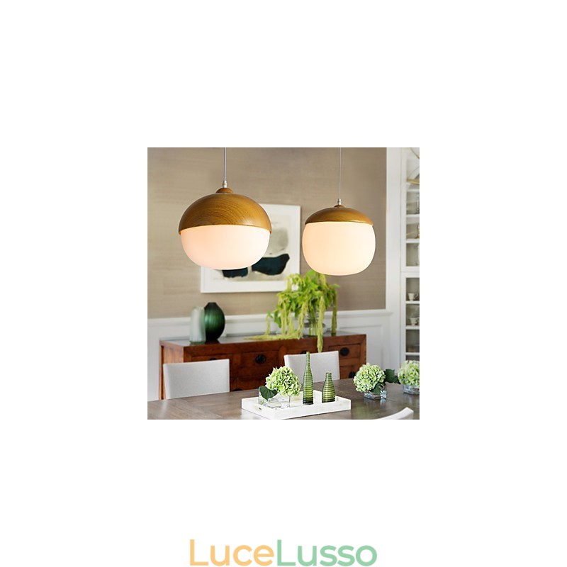 Lampadario in vetro a testa singola con noci creative a fungo contratto nordico