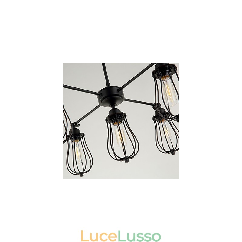 Lampade a sospensione tradizionali classiche rustiche Lodge retrò in metallo 5 luci