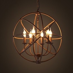 Lampadario a candela retrò americano in ferro battuto nordico country con luci da seduta Il lampadario nero
