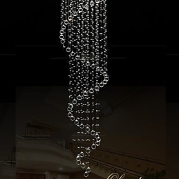 Lampadario moderno in cristallo con lampada a sospensione, lampade e apparecchi di illuminazione con spirale singola D70CM H250CM