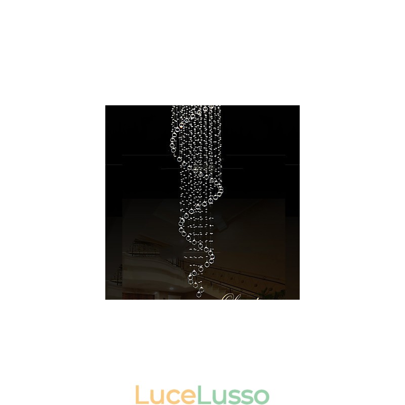 Lampadario moderno in cristallo con lampada a sospensione, lampade e apparecchi di illuminazione con spirale singola D70CM H250CM