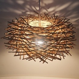 Lampada a sospensione moderna con testa singola in rattan intrecciato, stile rurale Cany