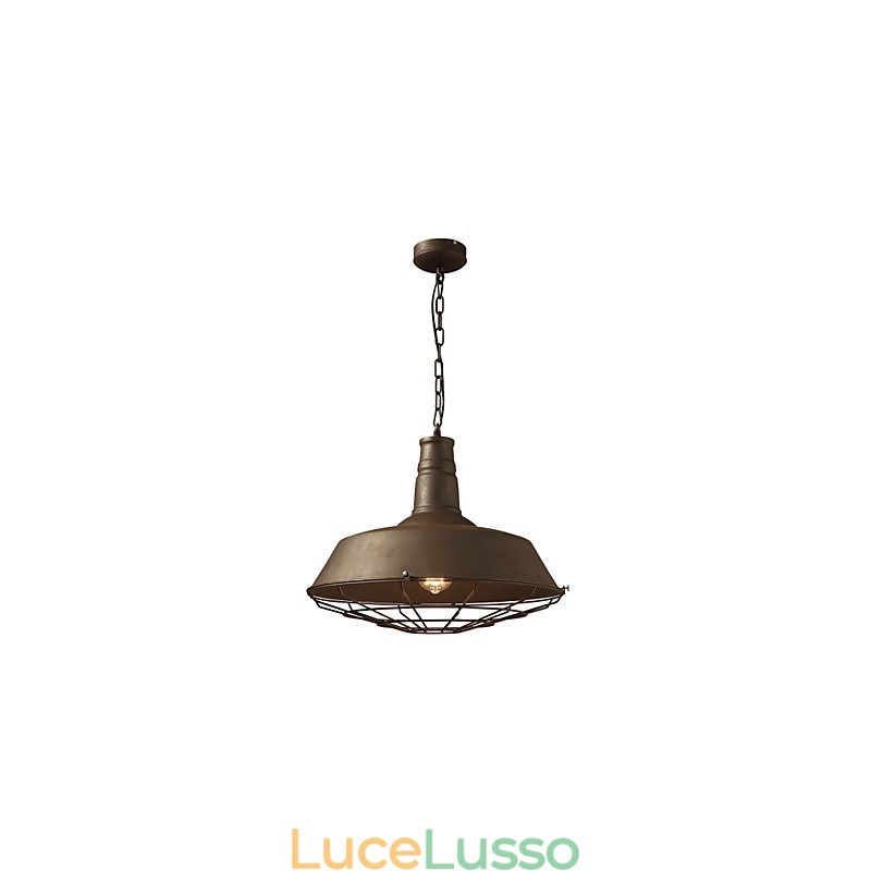 Lampada a sospensione retrò 1 luce Paralume in metallo vecchio Materiale Negozio