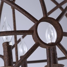 Lampadario a candela retrò americano in ferro battuto nordico country con luci da seduta Il lampadario nero