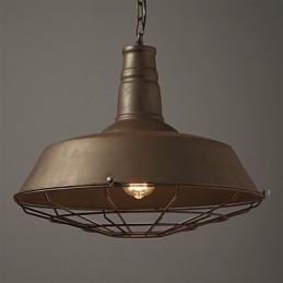 Lampada a sospensione retrò 1 luce Paralume in metallo vecchio Materiale Negozio