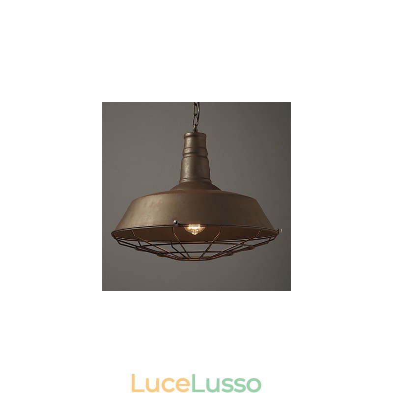 Lampada a sospensione retrò 1 luce Paralume in metallo vecchio Materiale Negozio