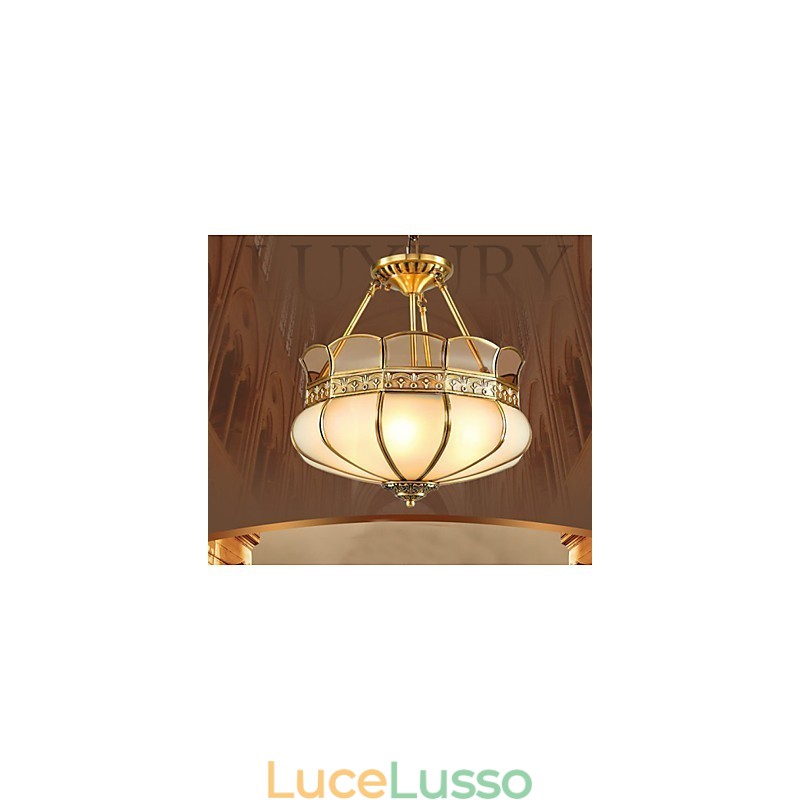 La classica lampada da soffitto in rame semi-incassata in rame Porch