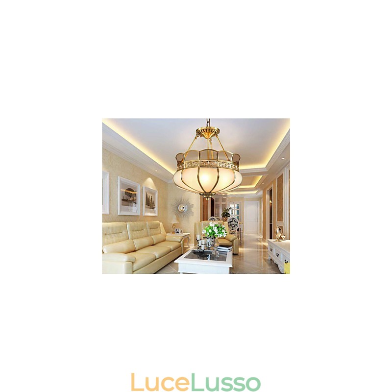 La classica lampada da soffitto in rame semi-incassata in rame Porch