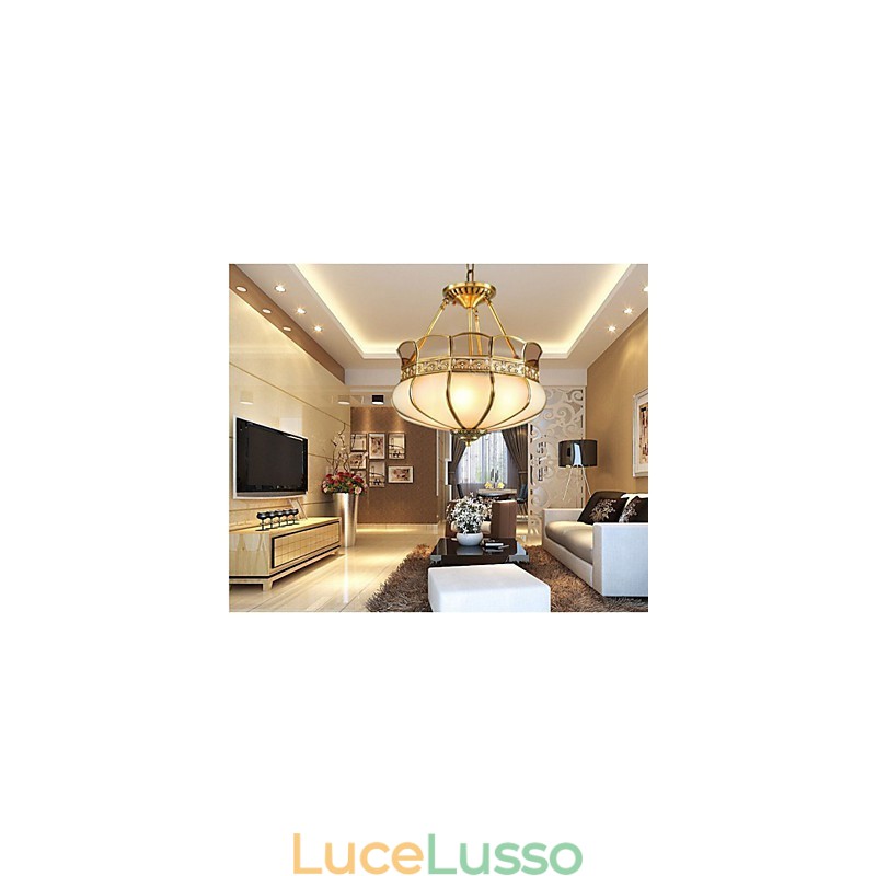 La classica lampada da soffitto in rame semi-incassata in rame Porch