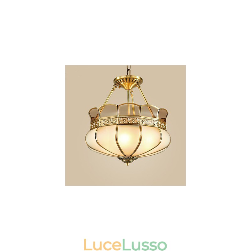 La classica lampada da soffitto in rame semi-incassata in rame Porch