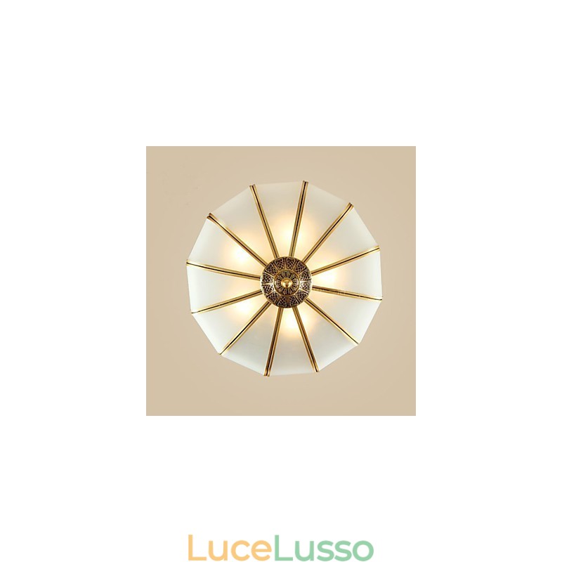 La classica lampada da soffitto in rame semi-incassata in rame Porch