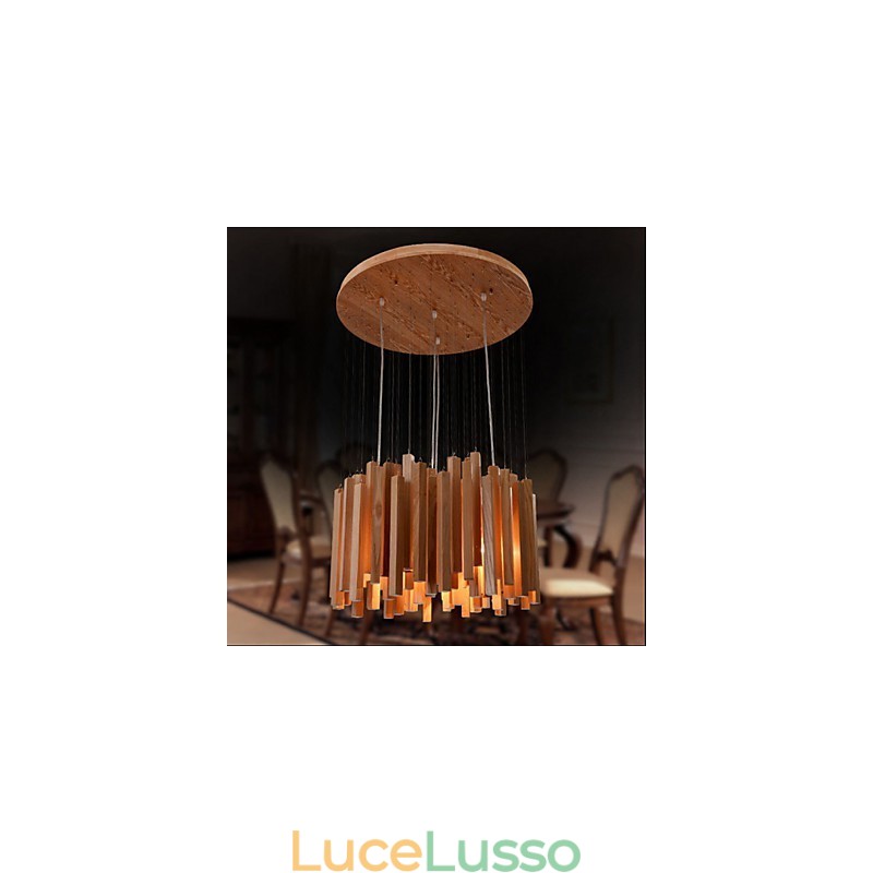 Lampadario in legno Art Line di Hotel Engineering