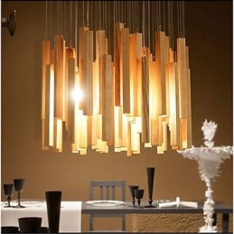 Lampadario in legno Art Line di Hotel Engineering