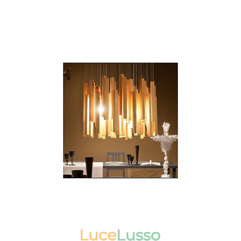 Lampadario in legno Art Line di Hotel Engineering