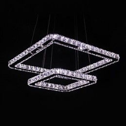 Lampada a sospensione moderna in metallo e cristallo contemporaneo
