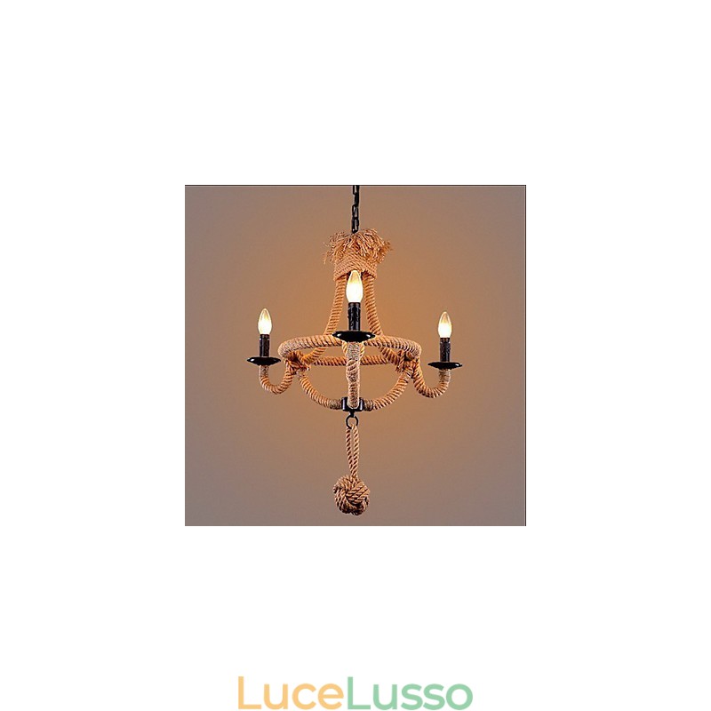 Lampadario in metallo con pittura tradizionale classica rustica in stile lodge vintage retrò country