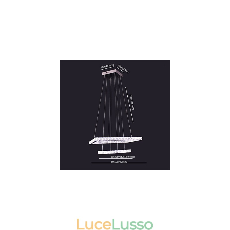 Lampada a sospensione moderna in metallo e cristallo contemporaneo
