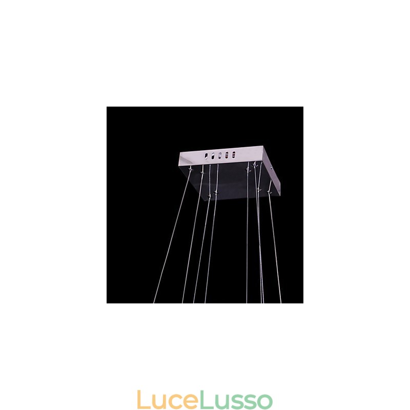 Lampada a sospensione moderna in metallo e cristallo contemporaneo