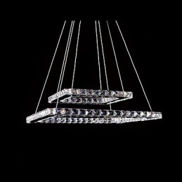 Lampada a sospensione moderna in metallo e cristallo contemporaneo