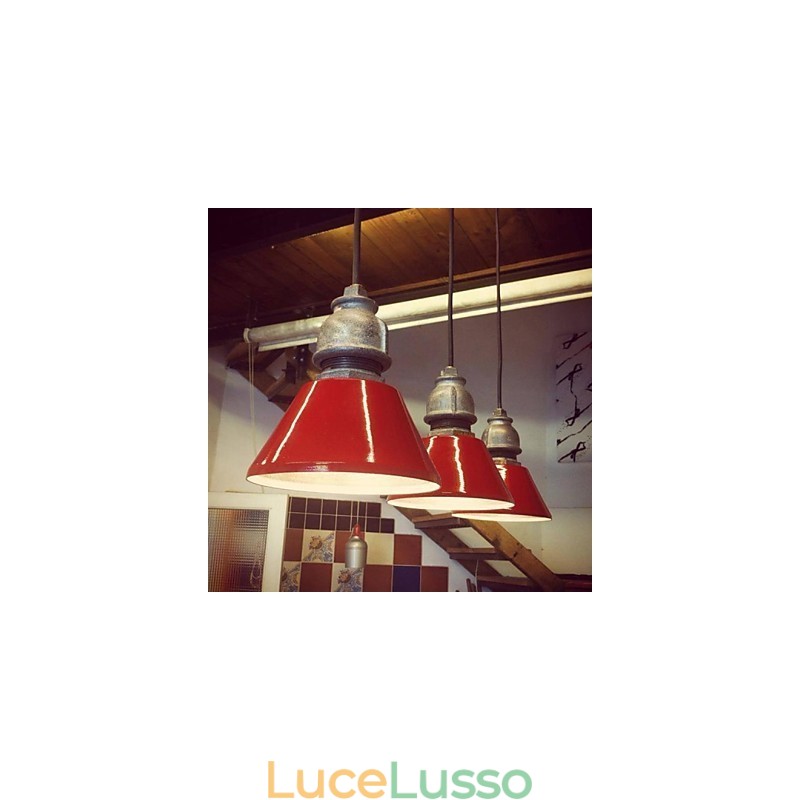 Lampada a sospensione in metallo vintage country
