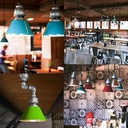 Lampada a sospensione in metallo vintage country