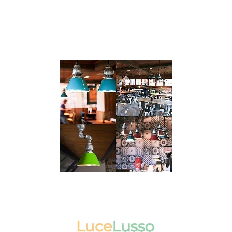 Lampada a sospensione in metallo vintage country