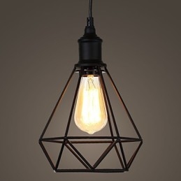 American Small Steel Birdcage Pendant Vintage Retro DIY Drop Light Industrial Lighting Fixture per la casa Decorare