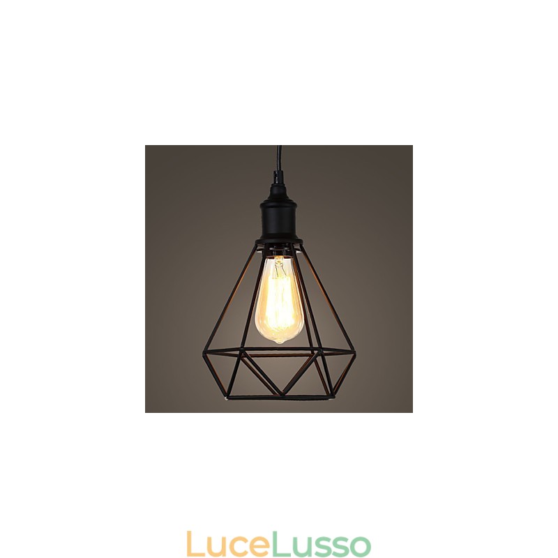 American Small Steel Birdcage Pendant Vintage Retro DIY Drop Light Industrial Lighting Fixture per la casa Decorare
